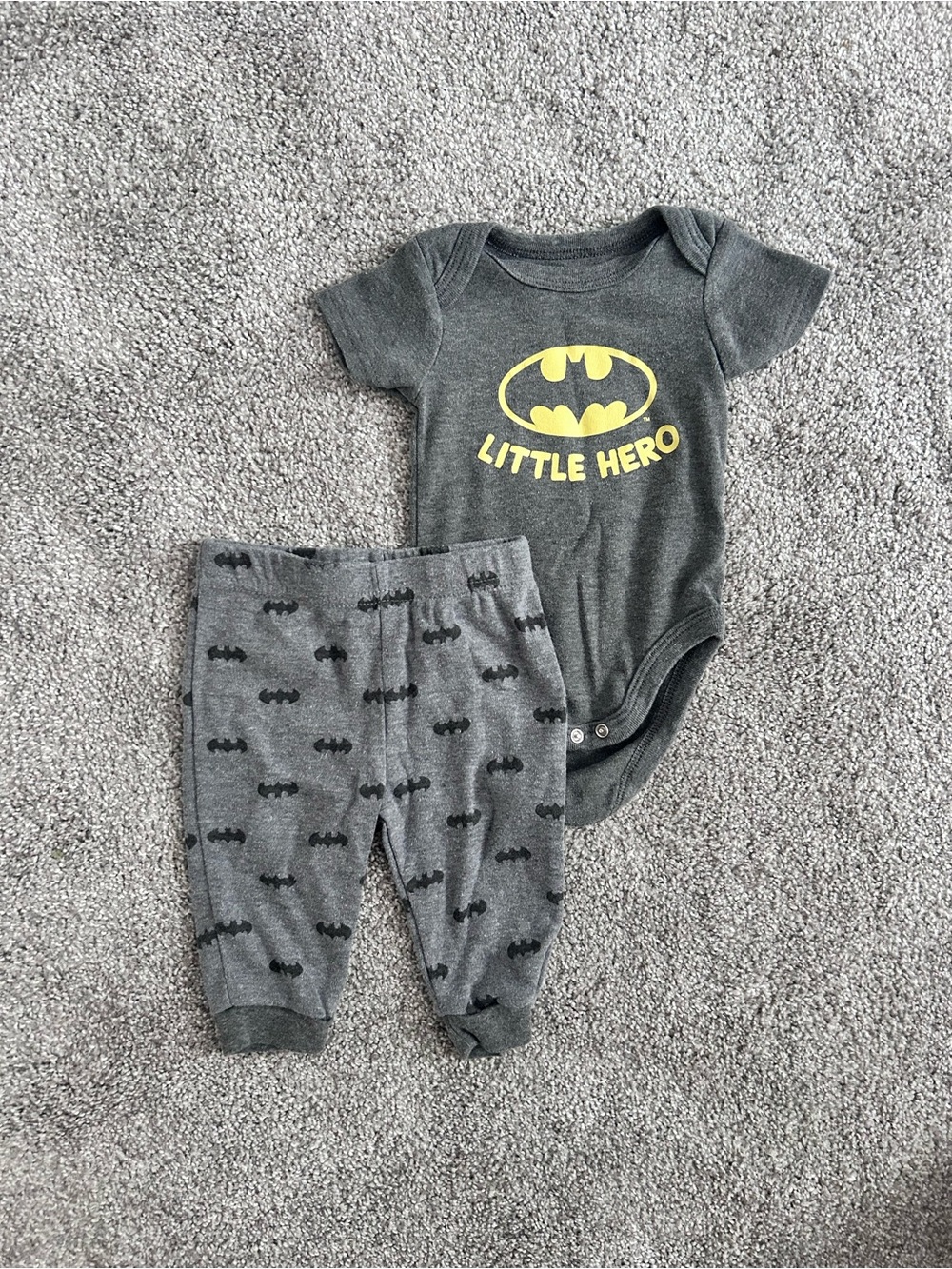Batman Gray and Yellow Little Hero One-Piece with Pants